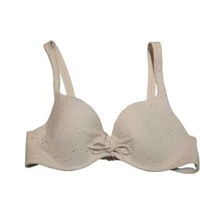 Shade & Shore White Eyelet Bikini Top Size 34 B